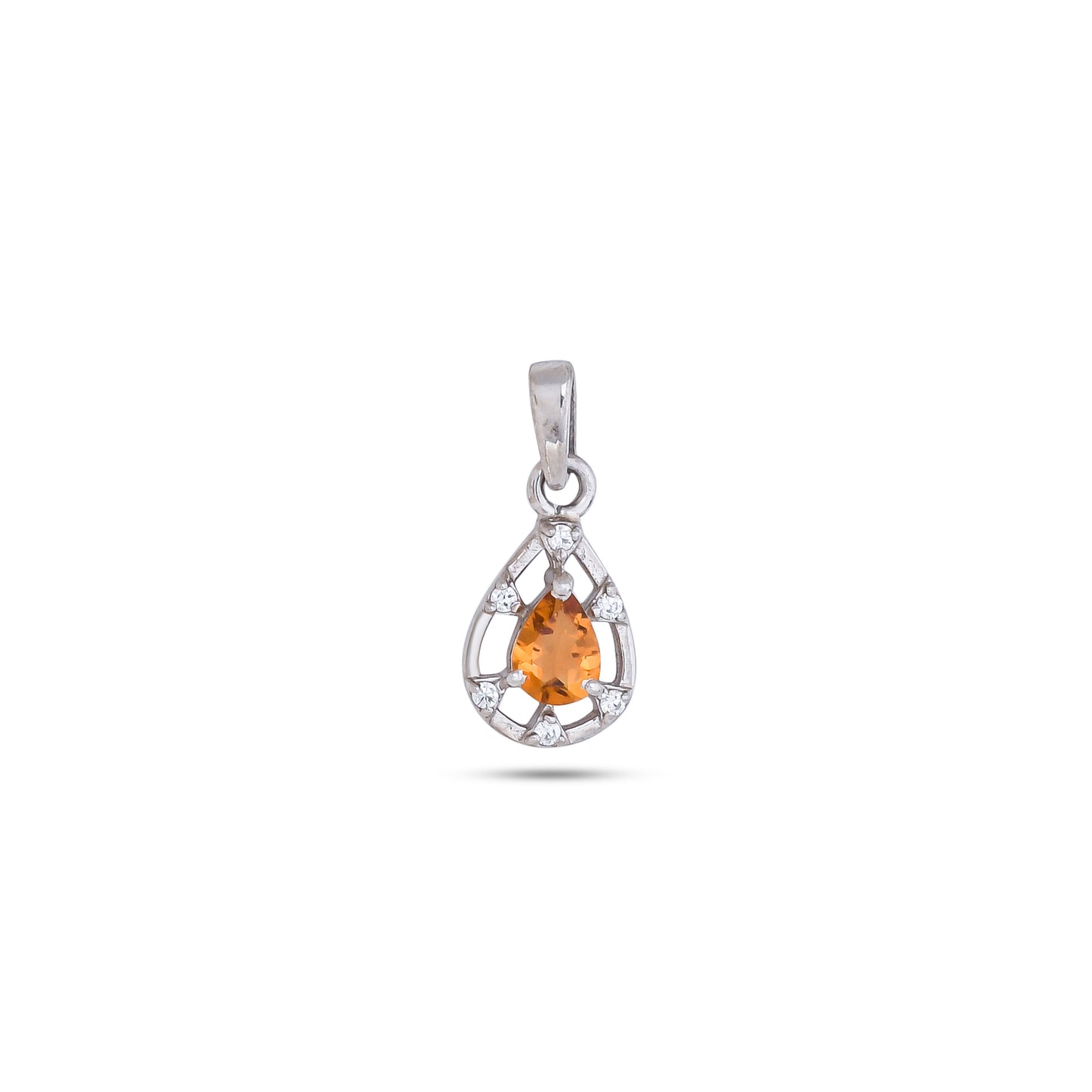 Teardrop Elegance Silver Pendant in Garnet / Blue Topaz / Citrine