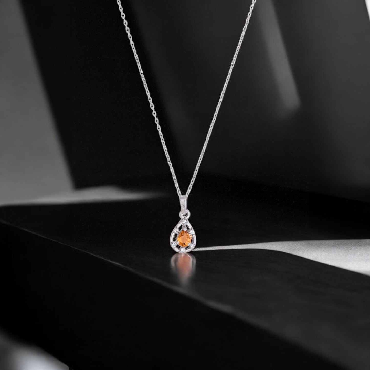Teardrop Elegance Silver Pendant in Garnet / Blue Topaz / Citrine