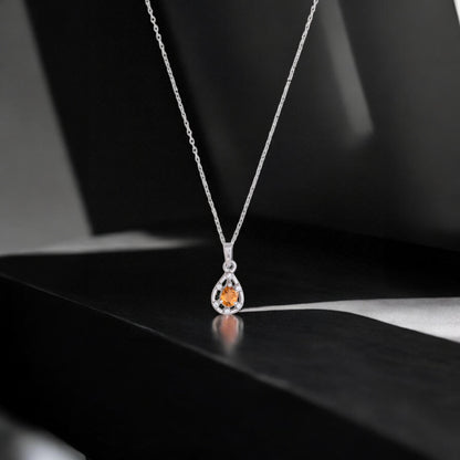 Teardrop Elegance Silver Pendant in Garnet / Blue Topaz / Citrine