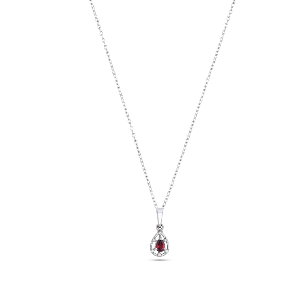 Teardrop Elegance Silver Pendant in Garnet / Blue Topaz / Citrine
