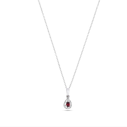 Teardrop Elegance Silver Pendant in Garnet / Blue Topaz / Citrine