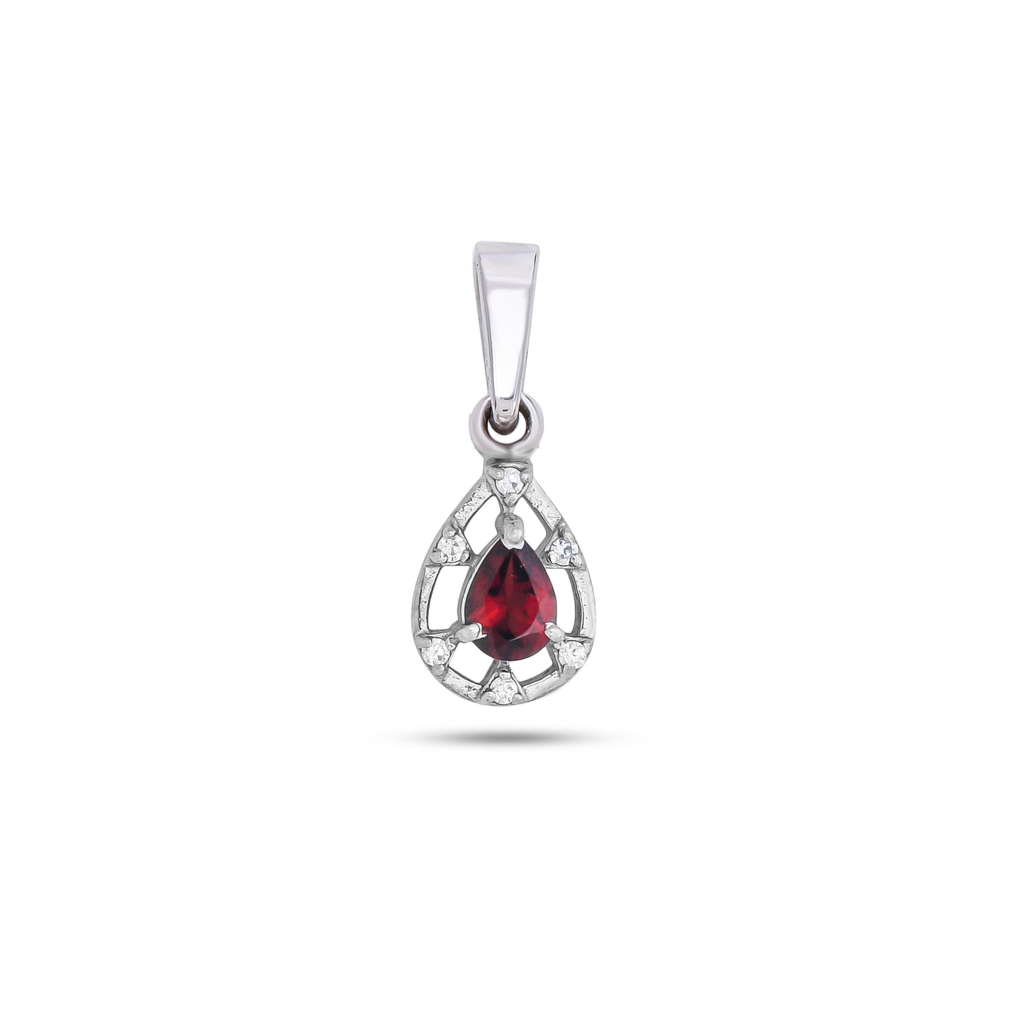 Teardrop Elegance Silver Pendant in Garnet / Blue Topaz / Citrine