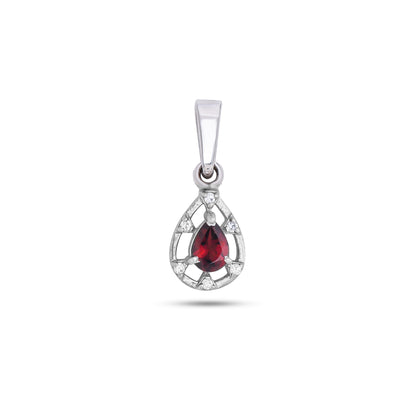 Teardrop Elegance Silver Pendant in Garnet / Blue Topaz / Citrine