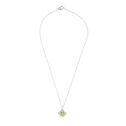 Butterfly Pendant Necklace - Peridot / Blue Topaz for Animal Lovers