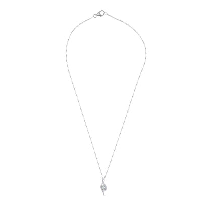 Elegant Twist Design Sterling Silver Pendant with Mint Green Amethyst Gemstone and CZ Accents