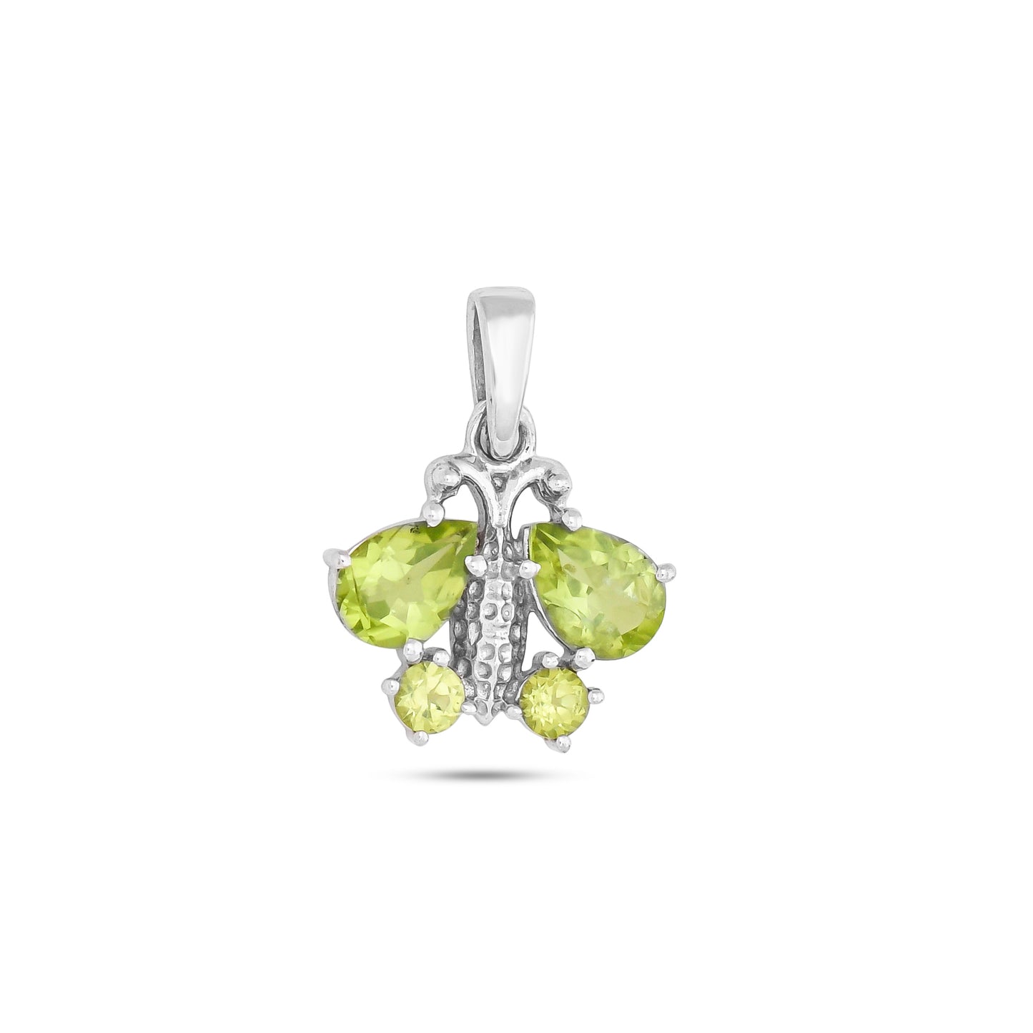 Butterfly Pendant Necklace - Peridot / Blue Topaz for Animal Lovers