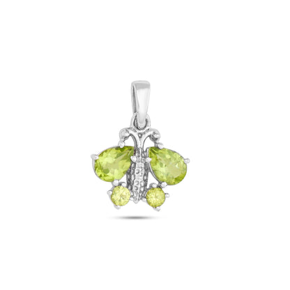 Butterfly Pendant Necklace - Peridot / Blue Topaz for Animal Lovers