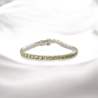 Peridot Tennis Bracelet Silver
