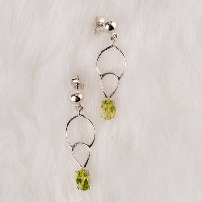 Peridot Glow Silver Earrings