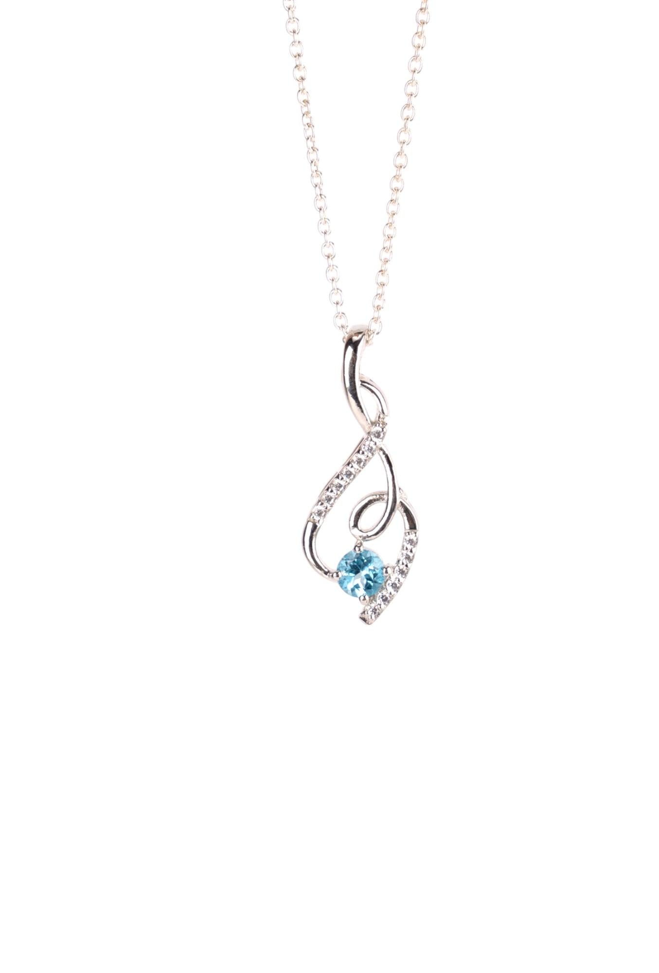 Graceful Twist Gemstone Pendants in Sterling Silver – Garnet, Citrine & Blue Topaz
