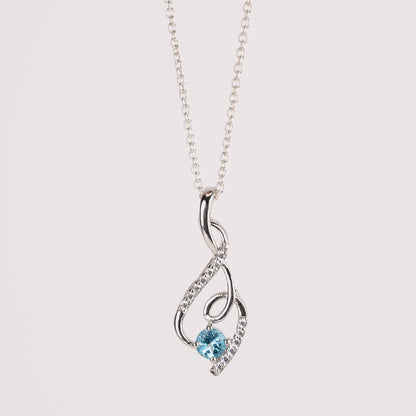 Graceful Twist Gemstone Pendants in Sterling Silver – Garnet, Citrine & Blue Topaz