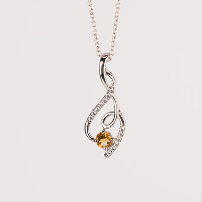 Graceful Twist Gemstone Pendants in Sterling Silver – Garnet, Citrine & Blue Topaz