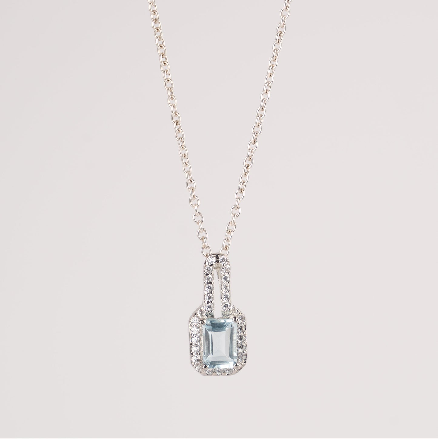Linear Luxe Silver Pendant in Citrine / Blue Topaz with Zircon Accents