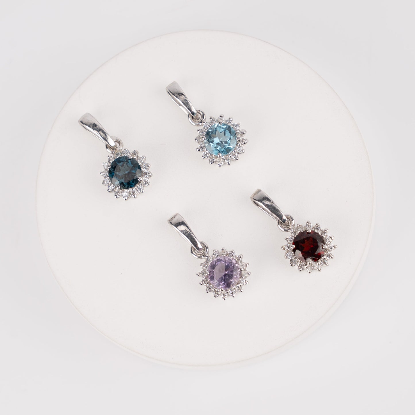 Everyday Dainty Pendants in Amethyst / Blue Topaz / London Blue Topaz / Garnet