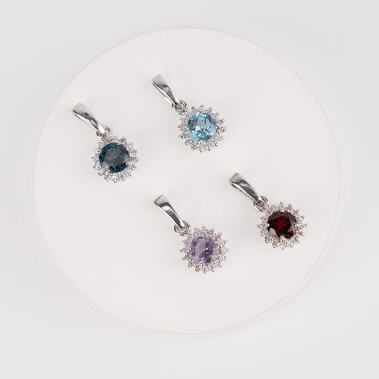 Everyday Dainty Pendants in Amethyst / Blue Topaz / London Blue Topaz / Garnet