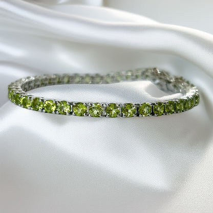 Peridot Tennis Bracelet Silver