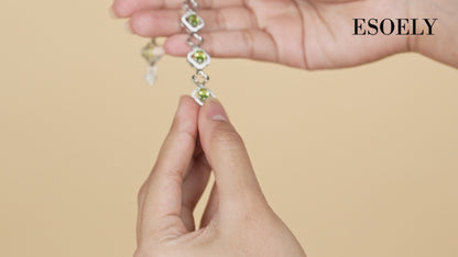Sterling Silver Oval-Cut Citrine and White Topaz Tennis Bracelet